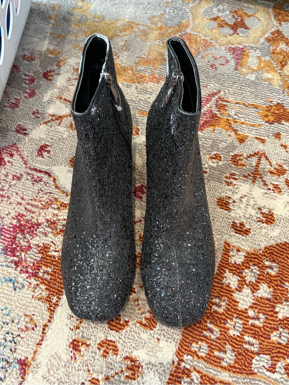 Cape Robbin  Black Glitter Ankle Boots